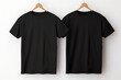 © ardanz - Two hanging black t-shirt on white background mock up