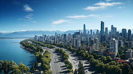 city panorama with skyscraper buildings, daylight made by ai generated