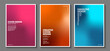 Cover set design with abstract blurred multicolor gradient background. Mosaic pattern. Ideas for magazine covers, brochures and posters. Vector, Illustrator, EPS.