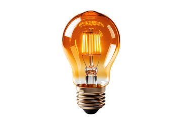 Light bulb isolated on transparent background. Generative Ai