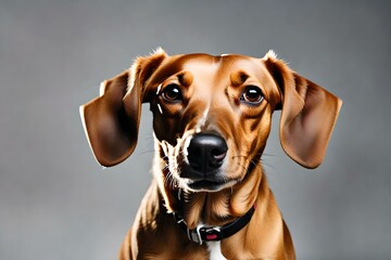 Wall Mural - portrait of a brown dog with background generated by AI tool