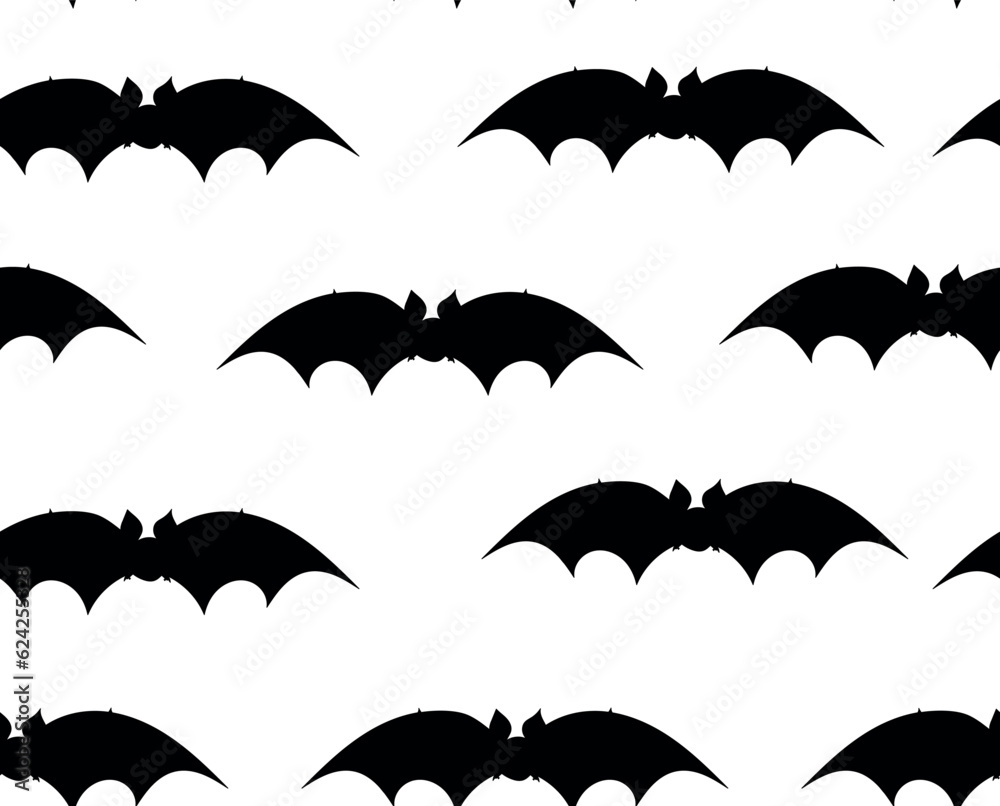 Halloween vector seamless pattern with bats silhouettes. You can use ...