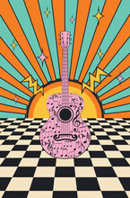 Retro Poster With Guitar