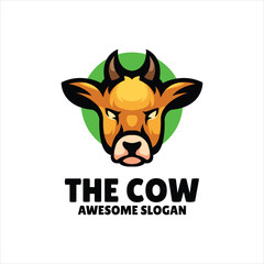 Wall Mural - cow mascot illustration logo design