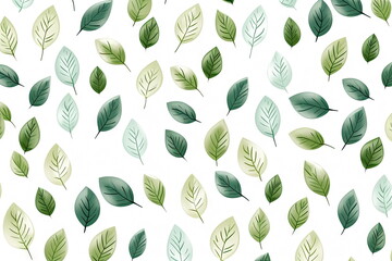 Wall Mural - green leaves on white background