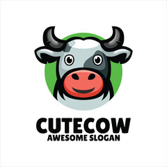 Sticker - cow head mascot illustration logo design