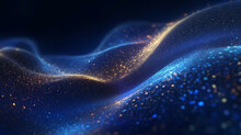 Dark Blue And Glow Particle Abstract Background