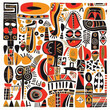 © serdjo13 - Abstract pattern in native African style. Vector illustration. Traditional African abstract painting