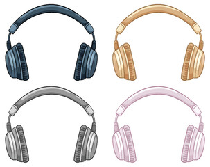 Canvas Print - set of headphone gadget cartoon