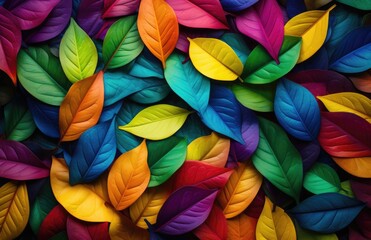 a lot of colorful leaves in the style of naturalistic tones.
