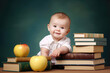 © Robert Kneschke - Cute baby smiling with books in back to school setting