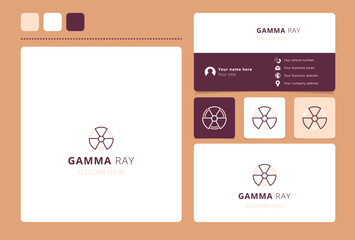 Gamma ray logo design with editable slogan. Branding book and business card template.