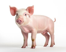 Generative Ai A Piglet On Isolate White Background