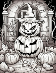 Wall Mural - Halloween Coloring Book: Spooky Fun on 8.5x11 Page