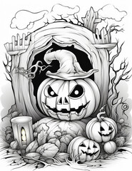 Wall Mural - Halloween Coloring Book: Spooky Fun on 8.5x11 Page