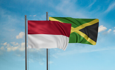 Jamaica and Indonesia and Bali island flag