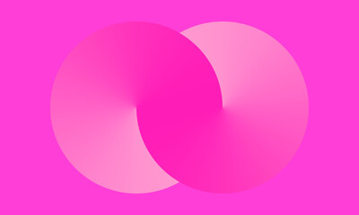 Aufkleber - Pink circles together over pink background. Abstract Valentine Day art background with modern colors.