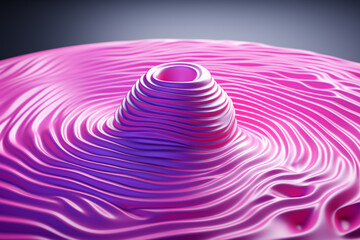 Aufkleber - Beautiful abstract pink fingerprint, standing on colorful, 3d rendering. Background pattern for design.  Generative AI.