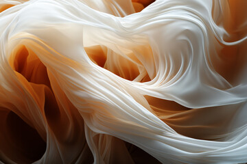 Fototapete - A close-up image of a silky white cocoon, showcasing the delicate threads tightly woven together.  Generative AI.