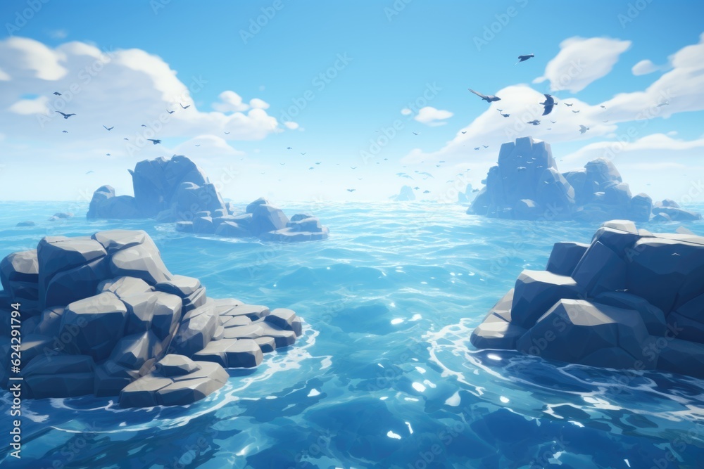 empty 3D cartoon background for kids and animation generative ai ...