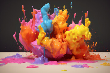 Fototapete - A conceptual art painting series that challenges traditional notions of representation and perspective, employing abstract forms  Generative AI technology.