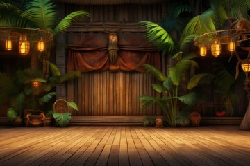 Wall Mural - empty 3D cartoon background for kids and animation  generative ai creation 