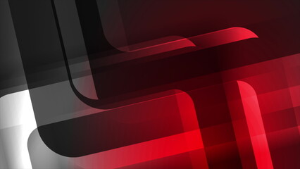 Wall Mural - Red and black abstract techology geometry background