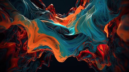Abstract art background texture, liquid texture with fluid art material, coloured wavy design, modern waves wallpaper illustration - Generative ai