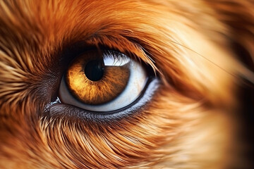 Sticker - Close-up eyes of a pet dog. Generative AI