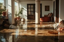 Water Damaged Floor. Generative AI