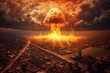 Nuclear explosion. Hiroshima Day. World Day of Struggle for the Prohibition of the Use of Nuclear Weapons. Generative AI.