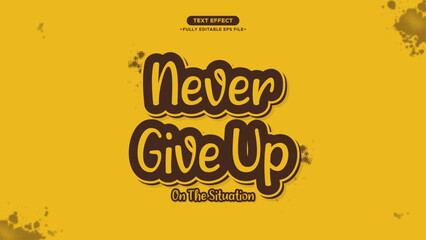 Poster - Quotes Style Text Effect for Your Wall Decoration with Yellow and Brown Color. Fully Editable Font and Text can be changed 