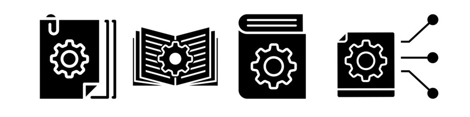 Fototapete - Document vector icon set. technical documentation illustration sign collection. manual symbol.