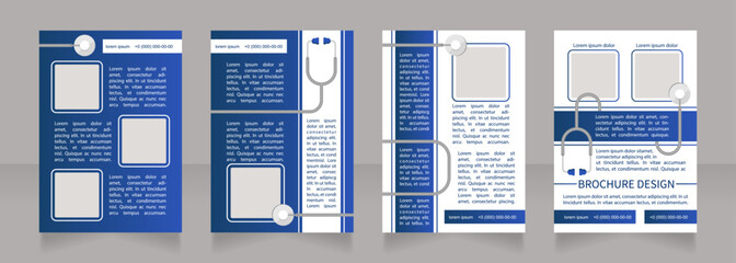 Blood glucose monitoring method blank brochure layout design. Vertical poster template set with empty copy space for text. Premade corporate reports collection. Editable flyer paper pages