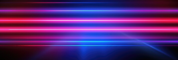 Poster - Abstract futuristic background with pink blue glowing neon lines. Generative AI