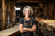 © Kalim - AI generated image of woman in wood shop
