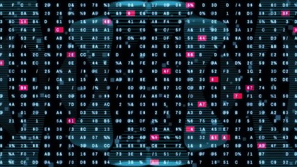 Poster - Digital transformation concept. Binary code. Programming.