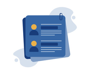 Poster - Vector illustration depicting a contact list as a flat icon. Illustration can be used to show communication, network, address book or social media concepts.