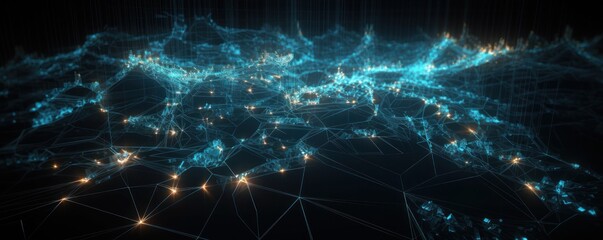 Banner - lines and structures as a network connection background