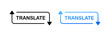 translate. Flat, color, Translate button, translate the content on the page. Vector icons.