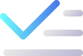 Poster - List and checkmark pixel perfect flat gradient two-color ui icon. Group of messages. Completion. Simple filled pictogram. GUI, UX design for mobile application. Vector isolated RGB illustration