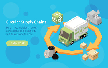 Poster - Circular Supply Chains Isometric Banner