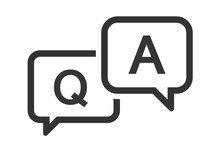 FAQ, Question And Answer Icon Symbols. Q And A Speech Icons Set.