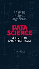 Wall Mural - data science word cloud animation. vertical video