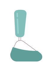 Fototapete - Bionic leg prosthetic semi flat colour vector object. Mechanical prosthesis for amputated leg. Editable cartoon clip art icon on white background. Simple spot illustration for web graphic design