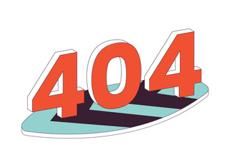 Fototapete - Retro surfboard error 404 flash message. Old-fashioned summer recreation. Watersports. Empty state ui design. Page not found popup cartoon image. Vector flat illustration concept on white background