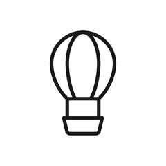 Poster - Air balloon icon vector illustration. Vector hot balloon simple flat line style. Black air balloon icon. Adventure vector symbol. Flat vector illustration