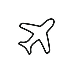Poster - Airplane icon vector illustration. Vector airplane simple flat line style. Black traveling icon. Transportation vector symbol. Flat vector illustration