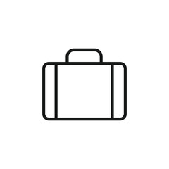 Poster - Luggage icon vector illustration. Vector travel simple flat line style. Black suitcase icon. Transportation vector symbol. Flat vector illustration