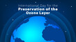 International day of preservation of the ozone layer, September 16th.World ozone day concept design illustration. Vector